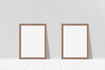 two wood frame minimalism on the wall