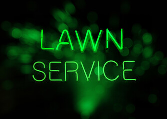 Lawn Care Vintage Neon Lawn Service Sign