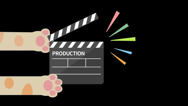 Movie animation of clapperboard illustration