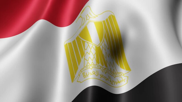 3d rendering of a National Egypt flag waving in a looping motion