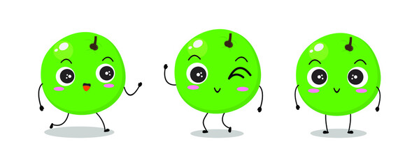 Lovely green melon illustration smiling. Adorable green mellon character vector for mascot, logo, symbol on application, books, comic, art