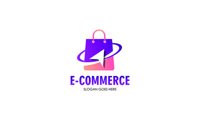 Fototapeta na wymiar Gradient e-commerce logo. Online shop logo