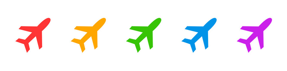 Aircraft icons set. Airport and air transport concept. Vector illustration