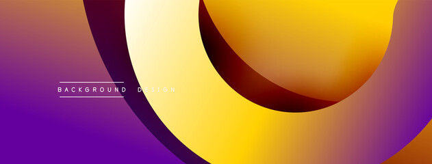 Abstract overlapping lines and circles geometric background with gradient colors