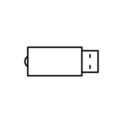 USB Flash drive black line icon. Mobile memory or storage concept. Trendy flat isolated outline symbol used for: illustration, sign, logo, mobile, app, design, web, dev, ui, ux, gui. Vector EPS 10