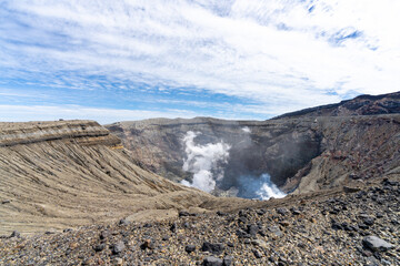 阿蘇山の山頂付近と火口付近　熊本県阿蘇地方