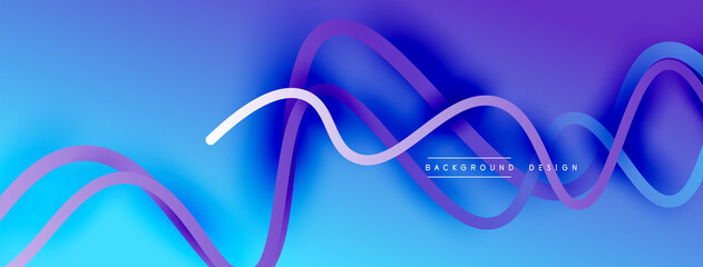 Abstract gradient background with wave line with shadow effect. Geometric composition. 3D shadow effects and fluid gradients