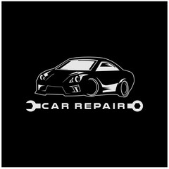 Automotive repair car service mechanic tools on black background