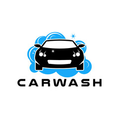 Logo design car wash on light background