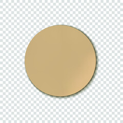 Vector vintage circle sticker isolated on light transparent background, craft paper.
