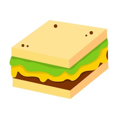 Vector illustration of sandwich for sale, restaurant and cafe theme, suitable for food product advertising