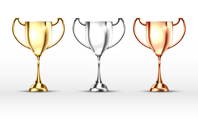 Trophy cup Winner award banner vector illustration