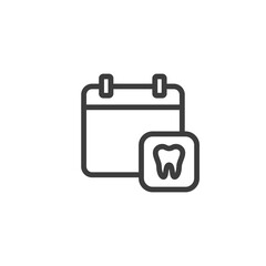 Calendar with dentist appointment icon