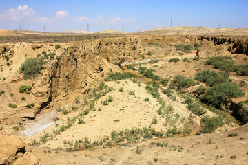 Beautiful canyon in the city of Sangachaly. Azerbaijan.