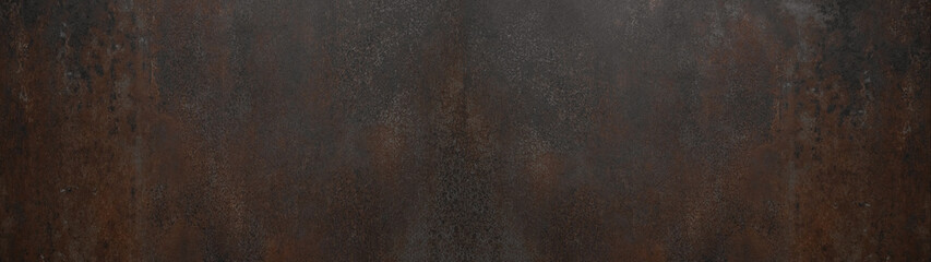 Grunge rusty dark metal stone background texture banner panorama - obrazy, fototapety, plakaty