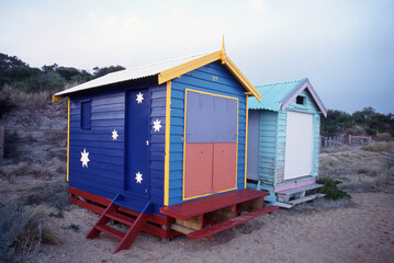 Obraz na płótnie Canvas Bathing boxes Brighton Beach Victoria