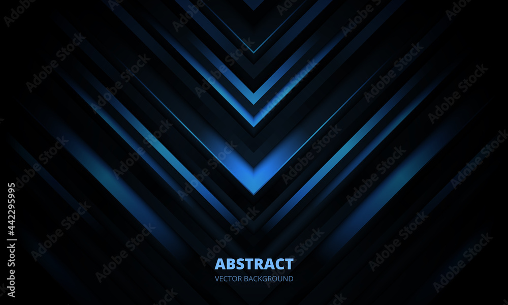 Poster 3d modern dark blue futuristic abstract geometric background. luxury three-dimensional navy blue bac