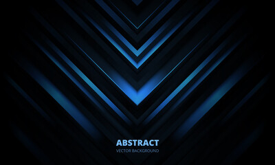 3D modern dark blue futuristic abstract geometric background. Luxury three-dimensional navy blue background. Abstract blue pattern with halftone gradients. Vector 3d illustration. Dark blue background