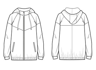 Technical sketch parka oversize unisex © alena