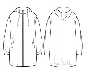 Technical sketch parka oversize unisex © alena