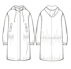 Technical sketch parka oversize unisex © alena