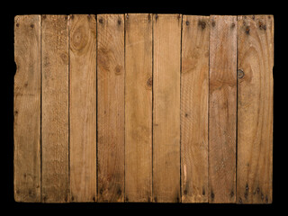 Wooden background made from old planks, isolated on black.