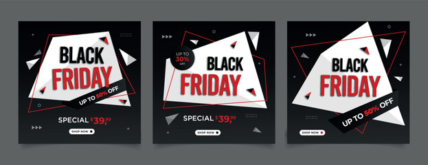 black friday sale discount social media post template