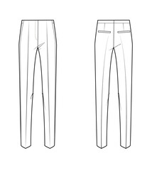 Technical sketch woman pants with pocket