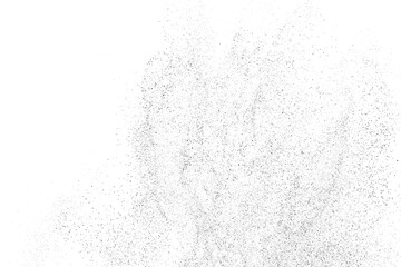 Distressed black texture. Dark grainy texture on white background. Dust overlay textured. Grain noise particles. Rusted white effect. Grunge design elements. Vector illustration, EPS 10.