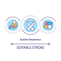 Autism awareness concept icon. Helping people with special disabilities. Mental disorder abstract idea thin line illustration. Vector isolated outline color drawing. Editable stroke