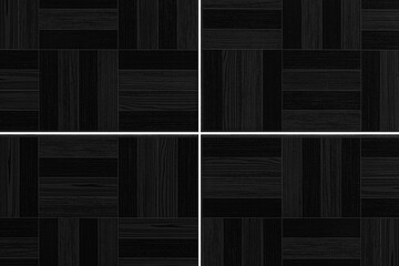 Vintage antique black ceramic tile pattern texture and seamless background