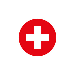 Obraz premium Red medical cross sign on white background
