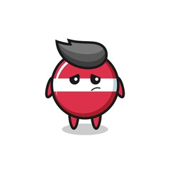 the lazy gesture of latvia flag badge cartoon character