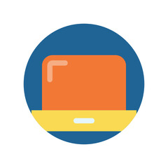 Laptop , Work Office flat icon.