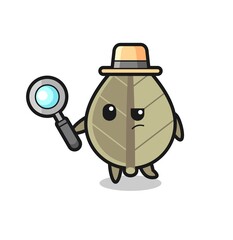 dried leaf detective character is analyzing a case