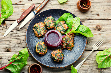 Healthy herb vegetarian cutlets