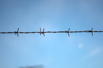 View on barbed wire