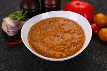 Famous Spanish gazpacho tomato soup