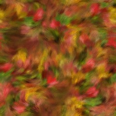 Seamless faux digital painted floral pattern print. High quality illustration. Procedural painting with realistic brush strokes in impressionistic style. Abstract art for surface design and print.