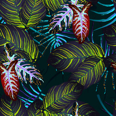 Tropical Leaf. Modern Motif. Jungle Print.