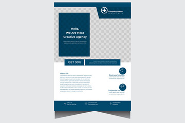 Professional concise company business flyer design template
