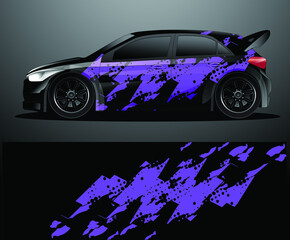 Rally car decal graphic wrap vector, abstract background