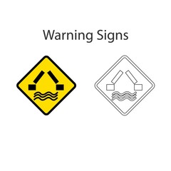 Opening bridge sign 2 style, Vector illustration and hand drawing on white background.