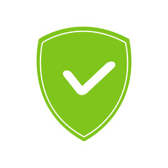 Shield with check mark icon. Vector graphics