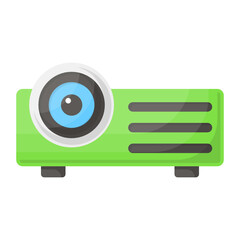 Multimedia Projector Concept, 4K Home Cinema Projectors Vector Color Icon Design, Video blogger Symbol, photographer or videography equipment Sign, Filmography and Cinematography Stock illustration