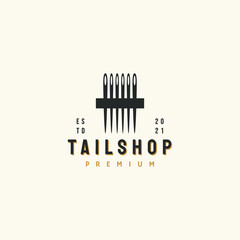 Tailor shop hipster vintage logo vector icon illustration