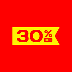 Sale OFF Discount Sticker. Red Tag