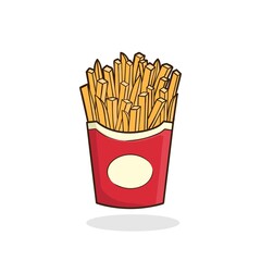french fries and ketchup Vector isolated flat illustration fast food for poster, menus, brochure, web and icon fastfood. junk food