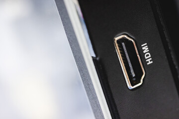 HDMI connection port on the side of the device