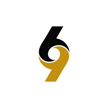 69 symbol, Number 69 or 69 simple minimal logo icon sign design template. Vector illustration